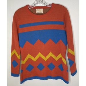 Charlie's Girls by Erika Elias Vintage 1970s Multicolored Funky Sweater